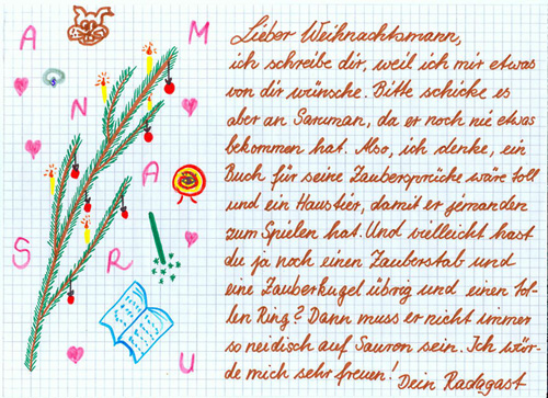 Wunschzettel von Radagast